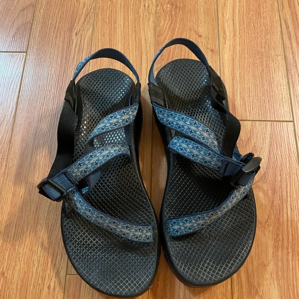 Chaco Adjustable Blue and Black Sandals